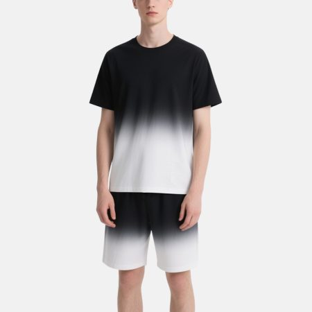 black-white-gradient-tee-shorts-set-mens-summer-casual-sportswear