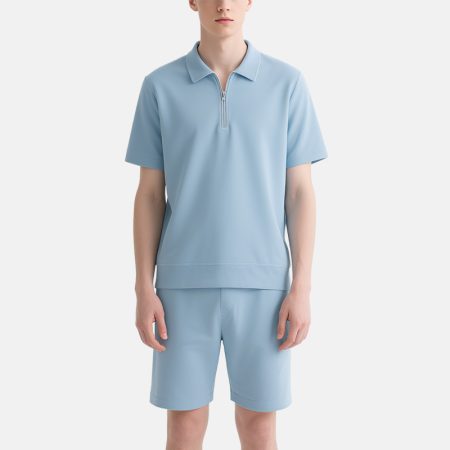 light-blue-zip-polo-shorts-set-mens-summer-smart-casual-wear