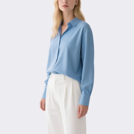 light-blue-womens-button-down-shirt-oversized-plain-casual-top