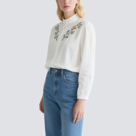 embroidered-floral-white-stand-collar-womens-shirt
