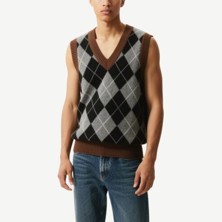 retro-diamond-pattern-contrast-edge-mens-v-neck-knitted-vest