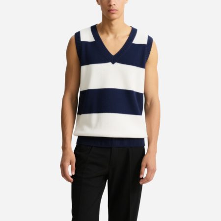 v-neck-mens-knitted-vest-with-contrasting-wide-stripes