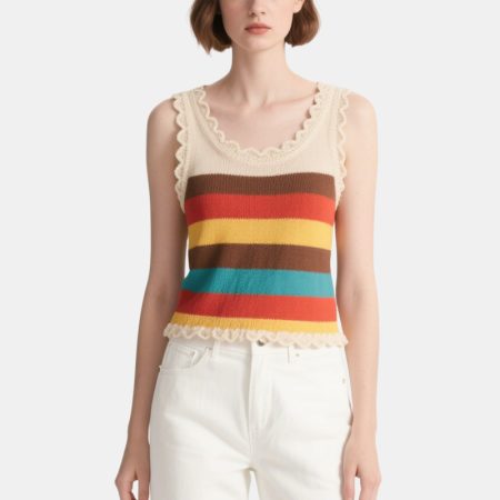 colorful-striped-wavy-edge-womens-knitted-vest