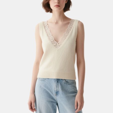 womens-knitted-vest-with-lace-and-deep-v-neck