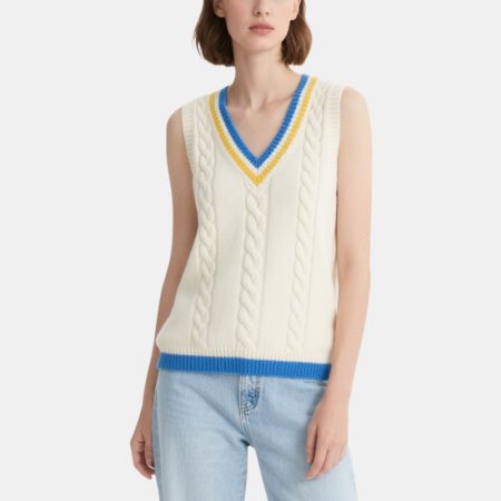 college-style-contrast-v-neck-cable-flower-womens-knitted-vest